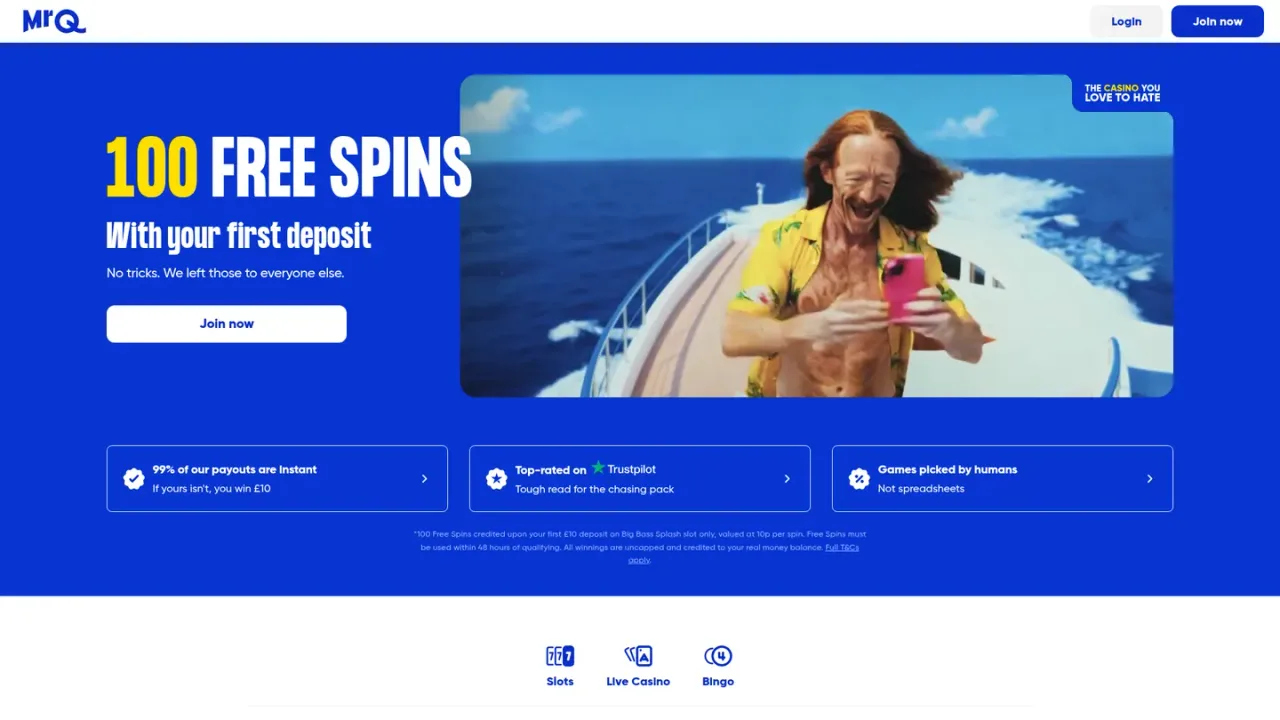 MrQ homepage website screenshot
